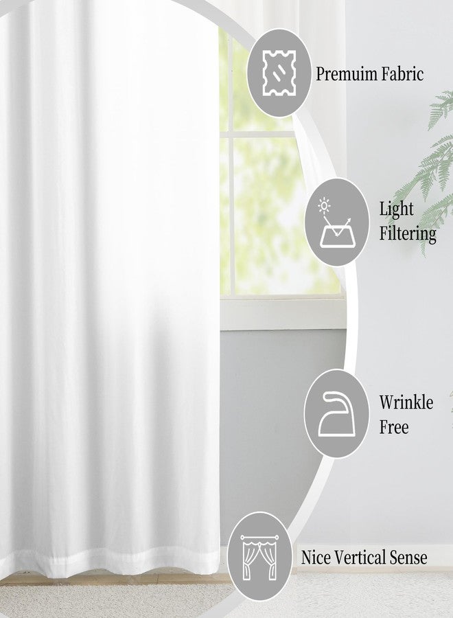 Phating Extra Long Sheer Curtains 204 Inches Length - 2 Story Curtains for High Ceiling Living Room Long Window Wedding - White Color (1 Panel,White, 52″x204”) - Image 5